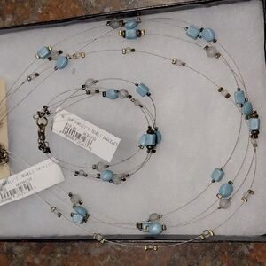 3 Piece Set Vintage Our Family's Jewels Necklace, Bracelet, And Clip On Earrings